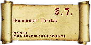 Bervanger Tardos névjegykártya